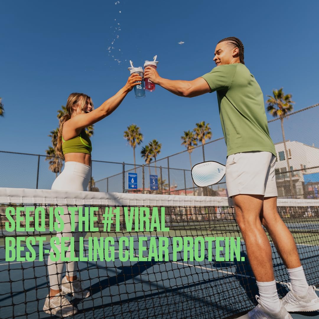 SEEQ Clear Whey Isolate Watermelon Wave foam topping suggests light, drinkable texture