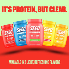 SEEQ Clear Whey Isolate Watermelon Wave post-workout scene with glass of water