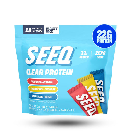 SEEQ Blue Razz Freeze stick highlights a refreshing post-workout flavor.
