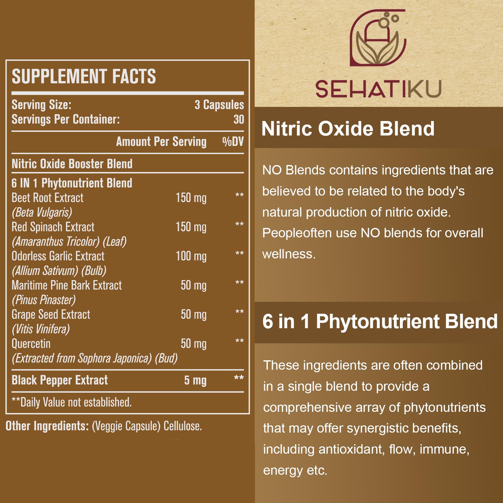 SehatiKu nitric oxide capsules close-up for convenient daily use