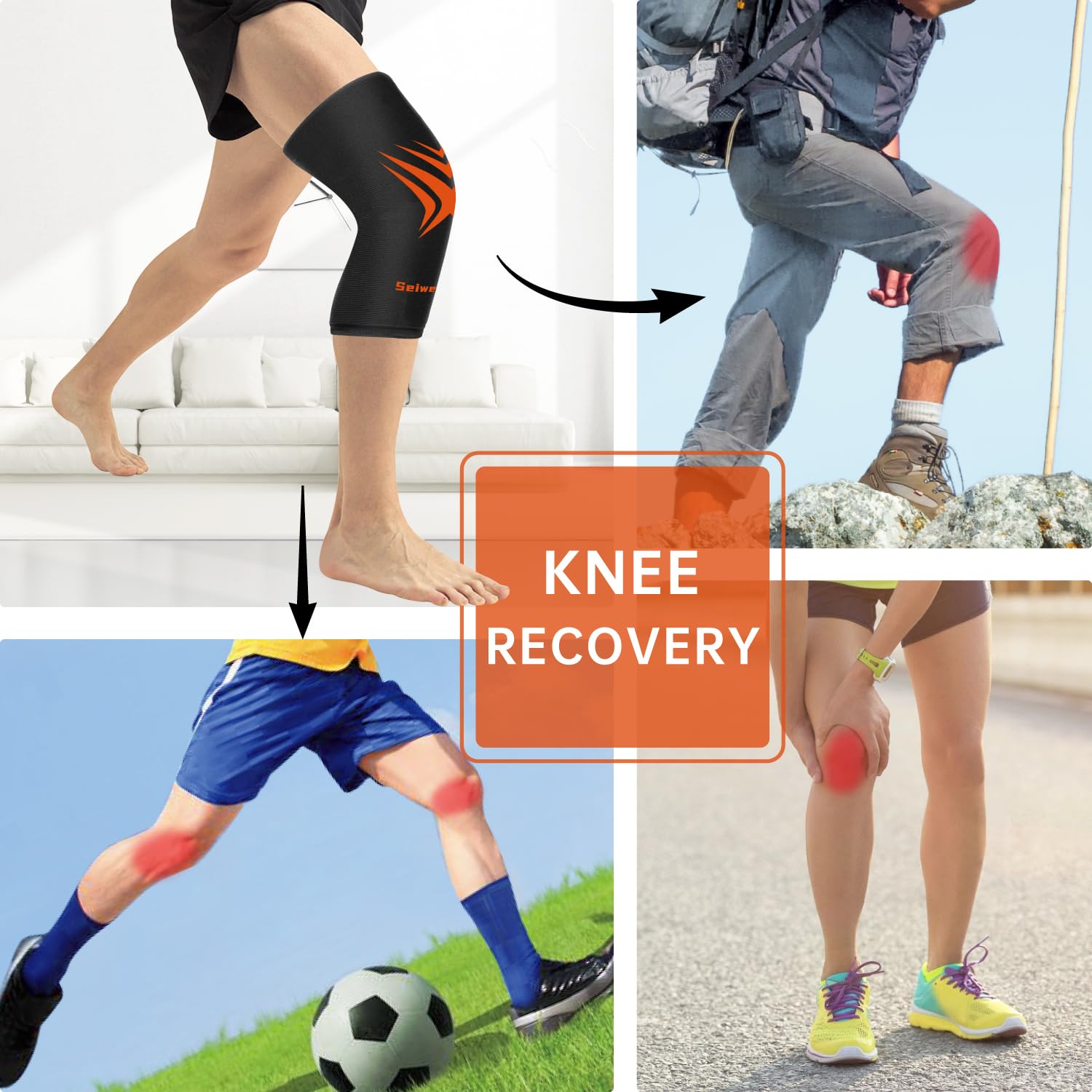 seiwehido reusable knee wrap suitable for swelling, strains, and recovery.