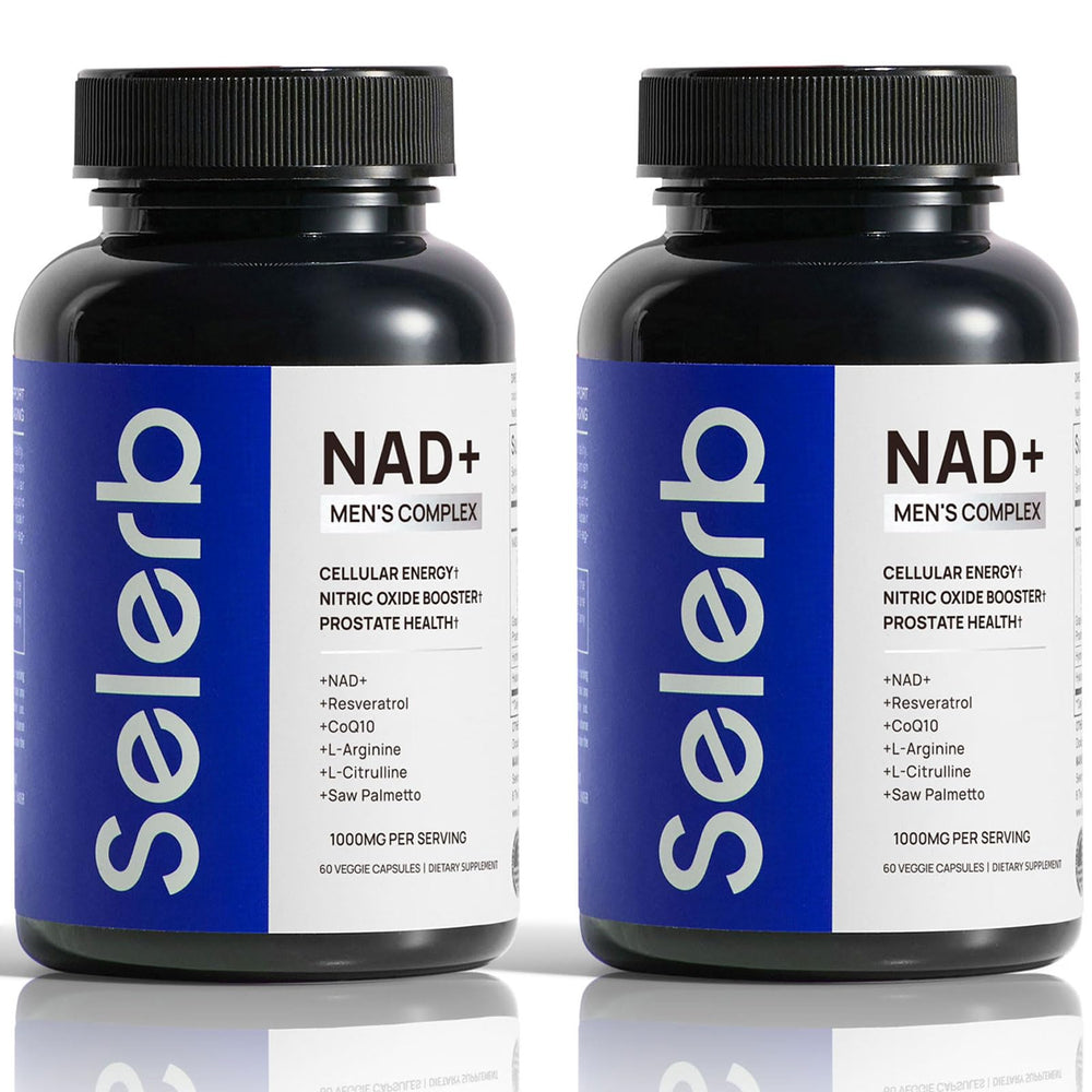 Selerb NAD+ for men bottle set: convenient two-bottle supply for ongoing wellness.