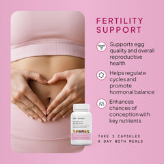 Self Nutrition Fertility Support capsules close-up highlighting soft gel texture and premium ingredients.