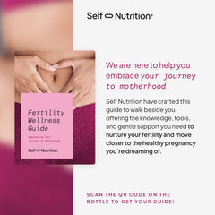 Self Nutrition Fertility Support blend image featuring ashwagandha and CoQ10 benefits.