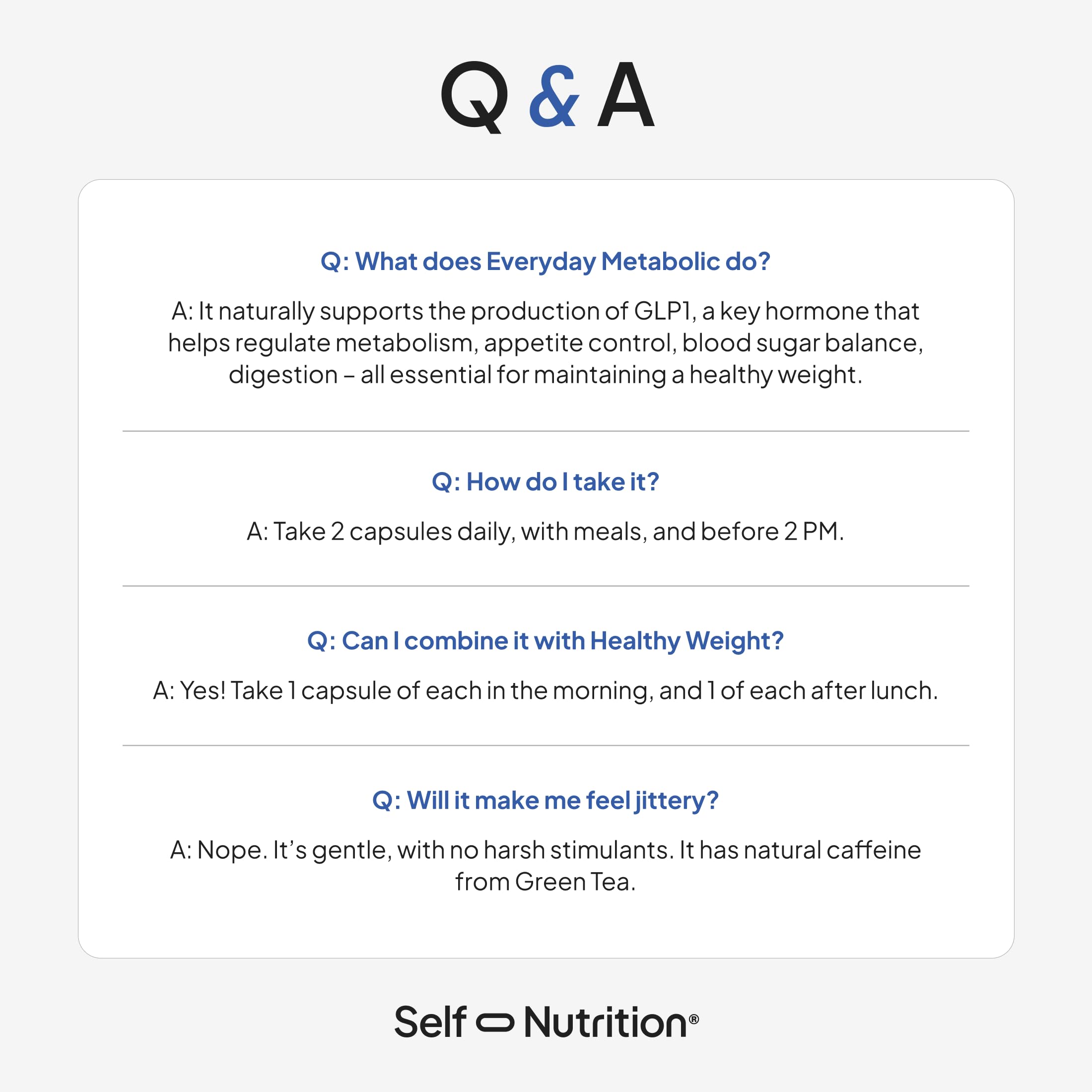 SELF NUTRITION Clear label close-up shows women-focused formula.