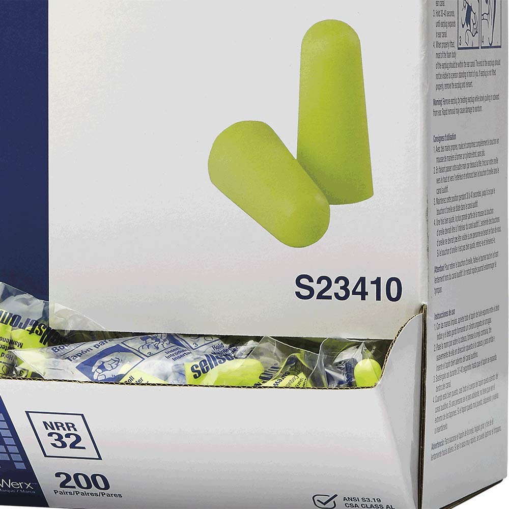 Sellstrom 32dB NRR ear plugs, ANSI S3.19 and CSA AL certified.