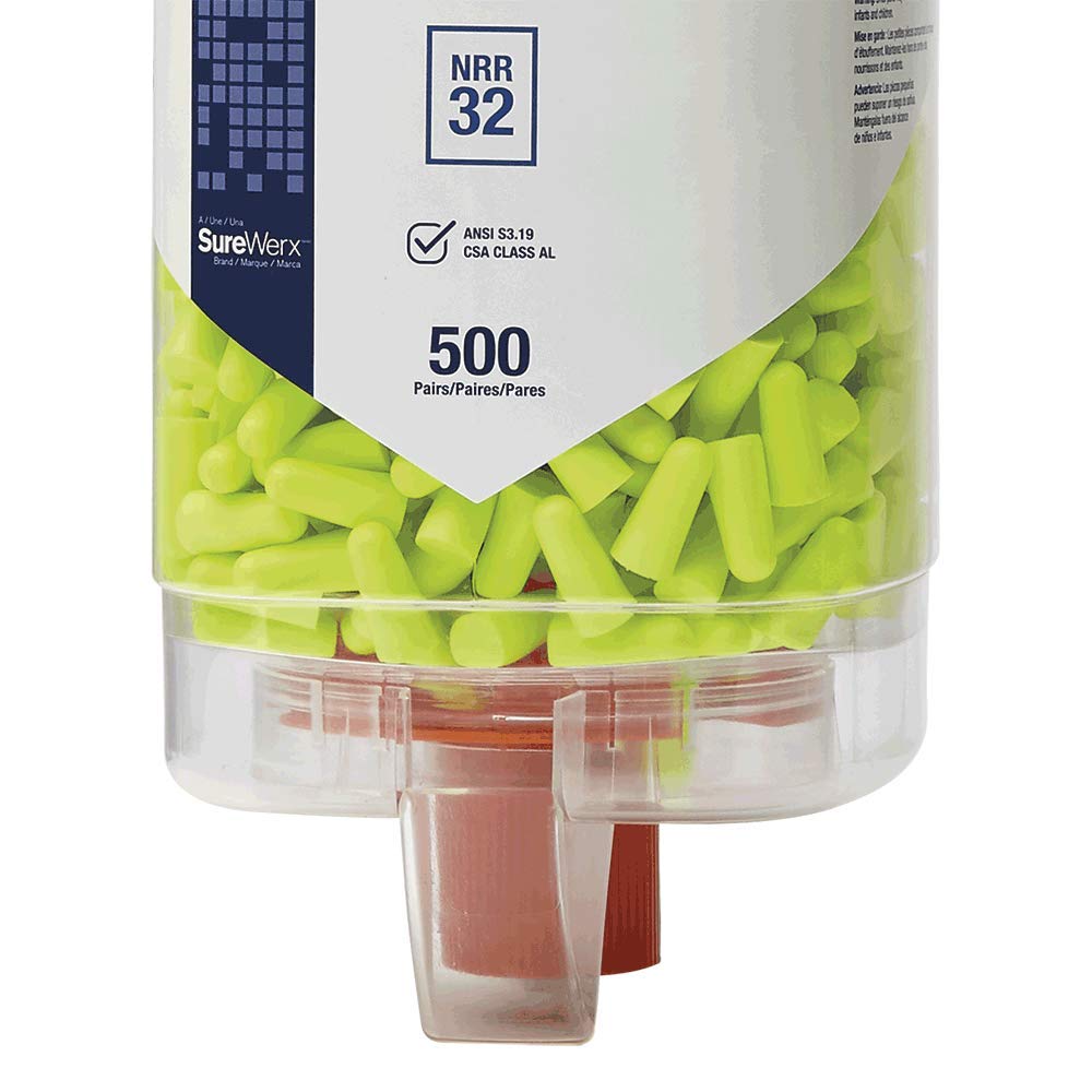 Sellstrom ear plugs in dispenser packaging for hygiene and portability.