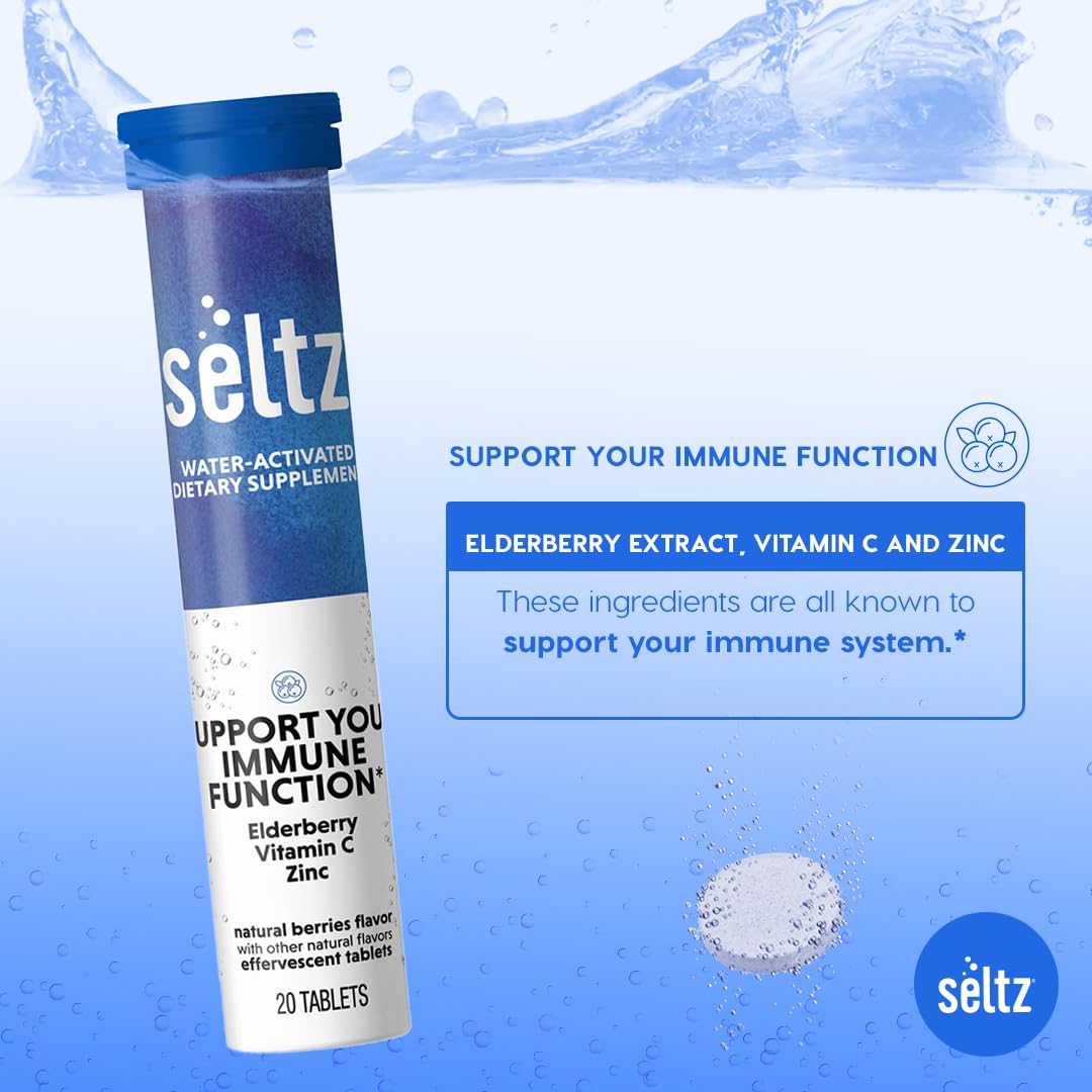 Adjust water amount to vary Seltz flavor intensity in a glass.