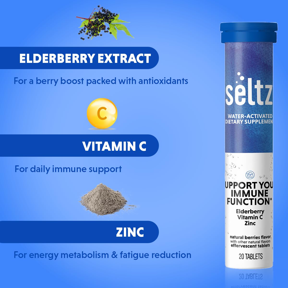 Glass of berry Seltz drink as the tablet fizzes.