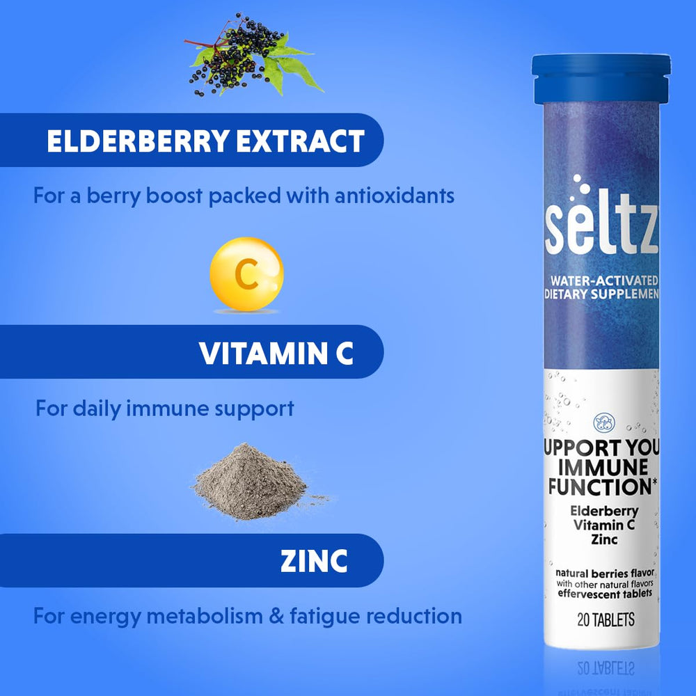 Glass of berry Seltz drink as the tablet fizzes.