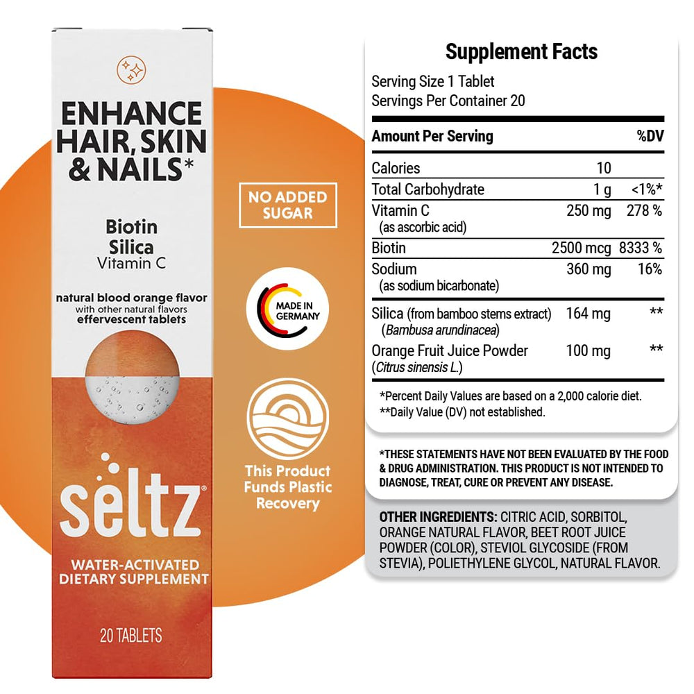 Seltz Enhance tablets in hand illustrating convenient daily use