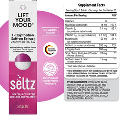Seltz Lift Your Mood ready-to-drink glass highlights easy daily routine.