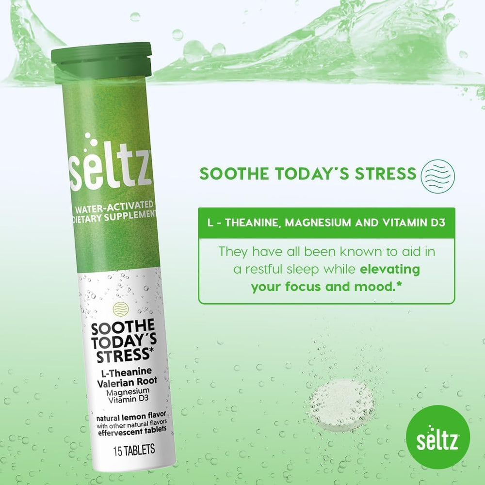 Seltz blend with L-Theanine, Magnesium, and Vitamin D3 for calm focus