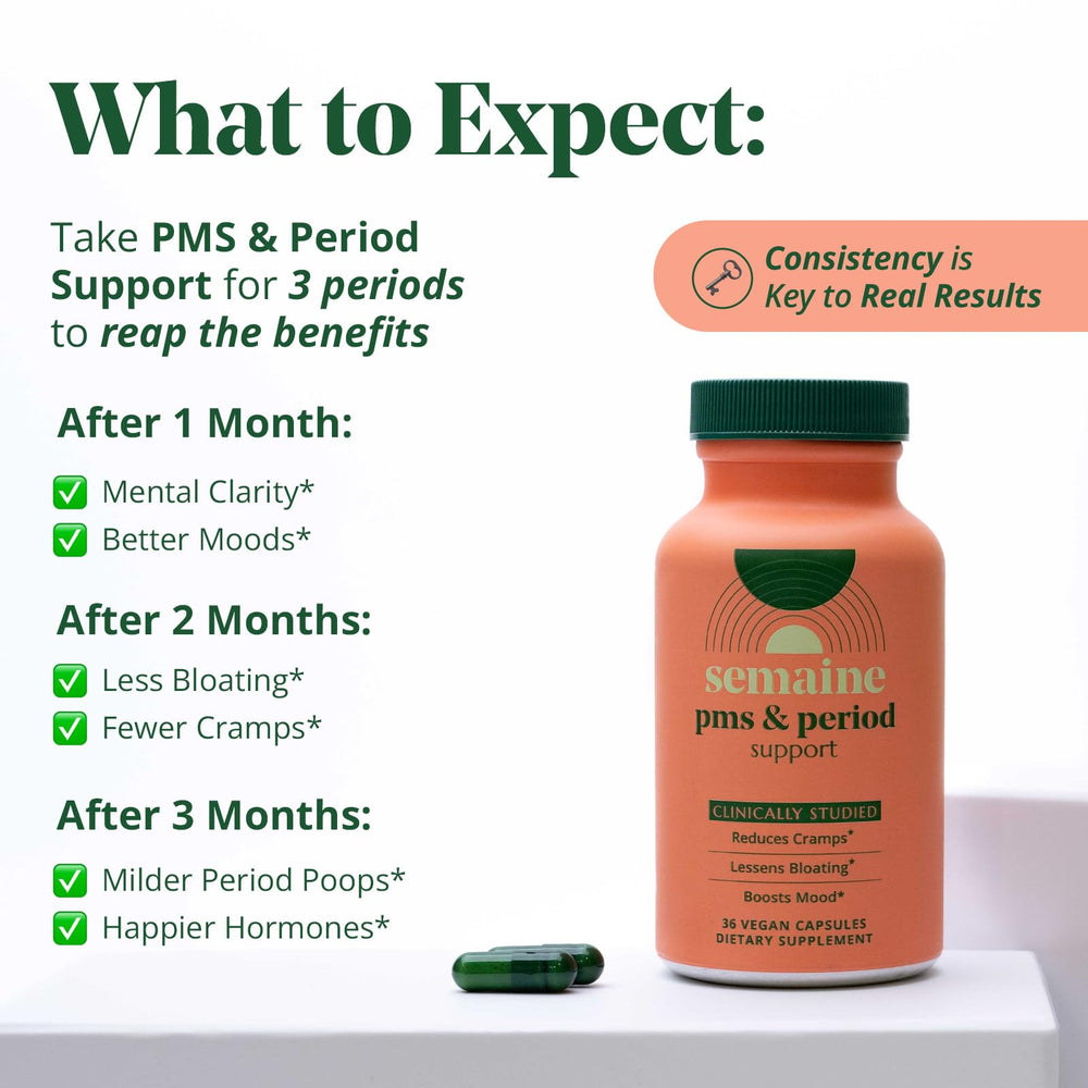 Semaine PMS Relief phytosome-encapsulated formula enhances absorption.