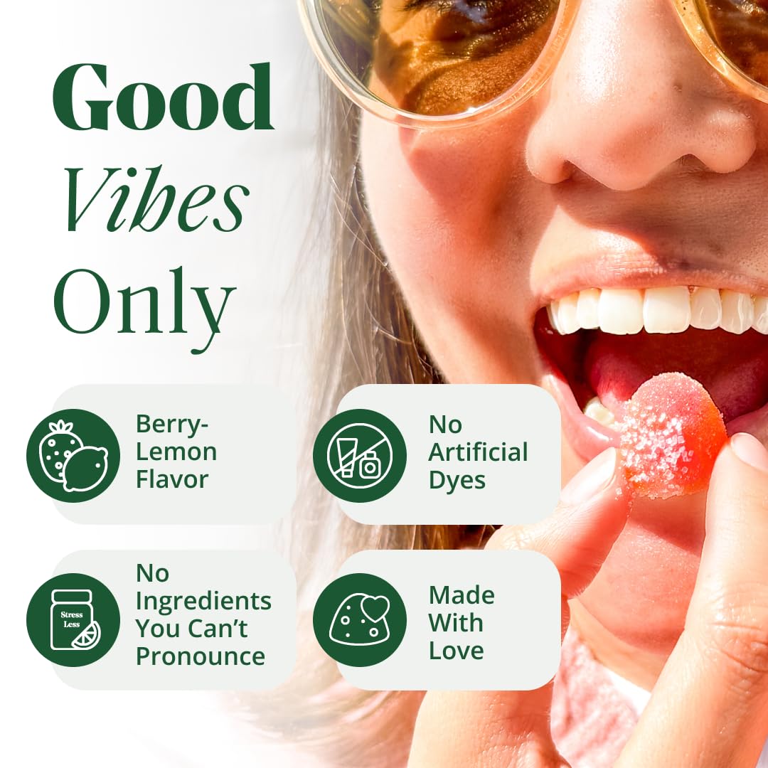 Semaine Stress Less Gummy dish presentation for a calming routine