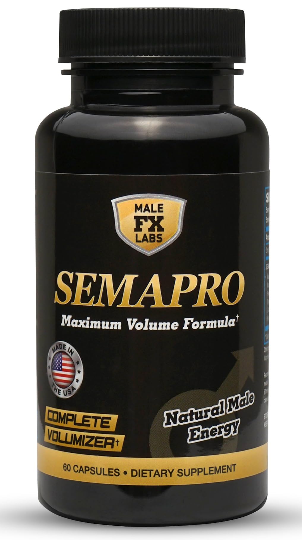SEMAPRO extreme semen volume bottle closeup showing output support