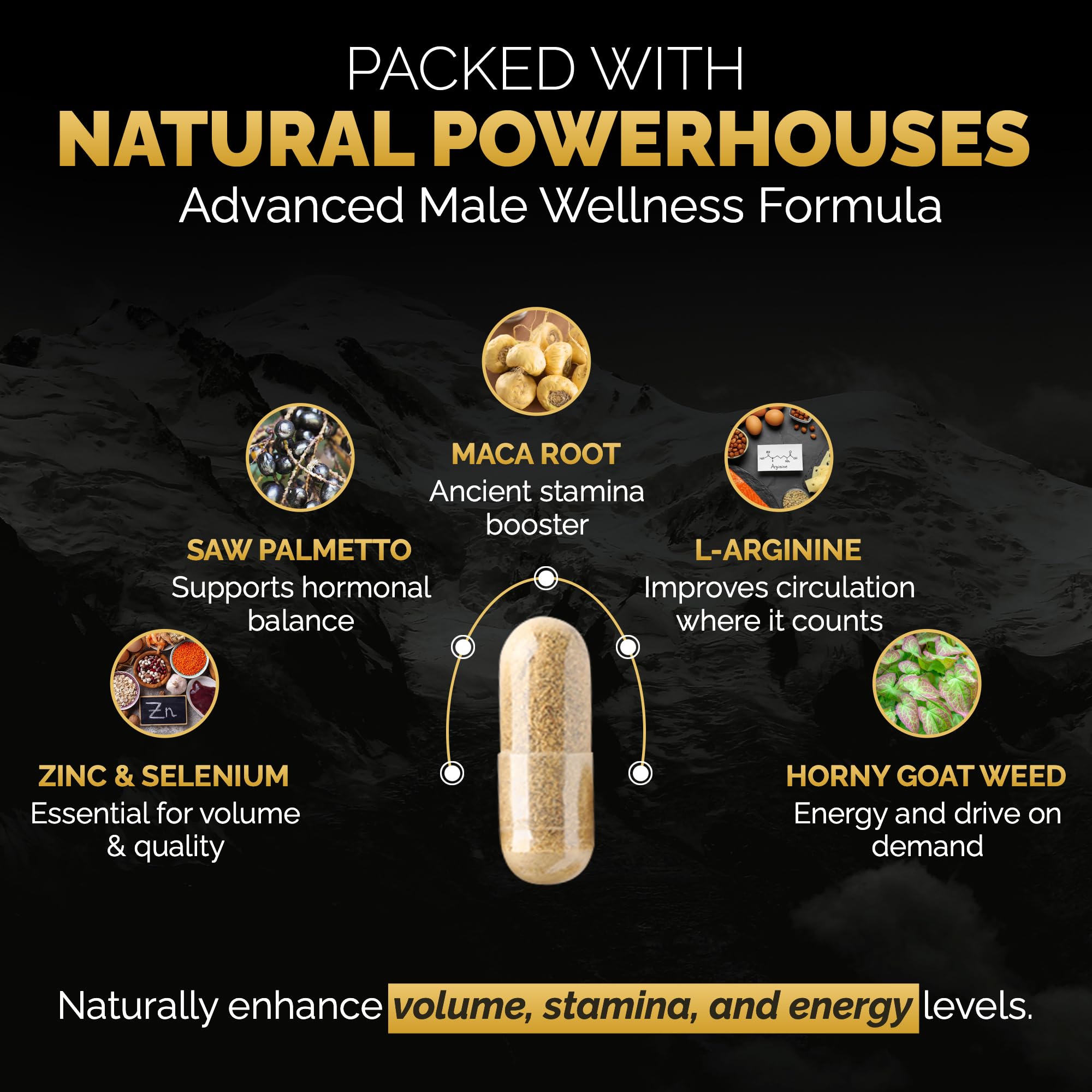 SEMAPRO male energy capsules front view for daily vitality