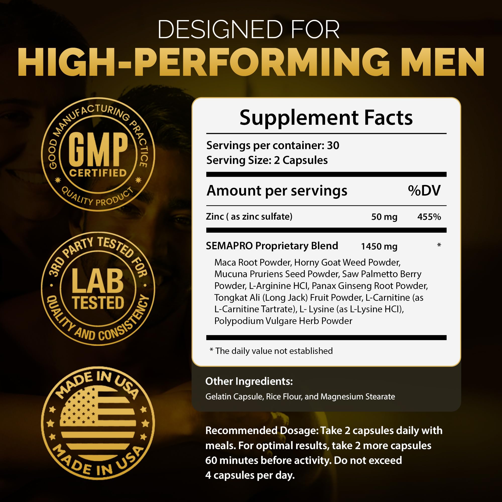 SEMAPRO USA GMP-certified facility sign indicating safety and quality