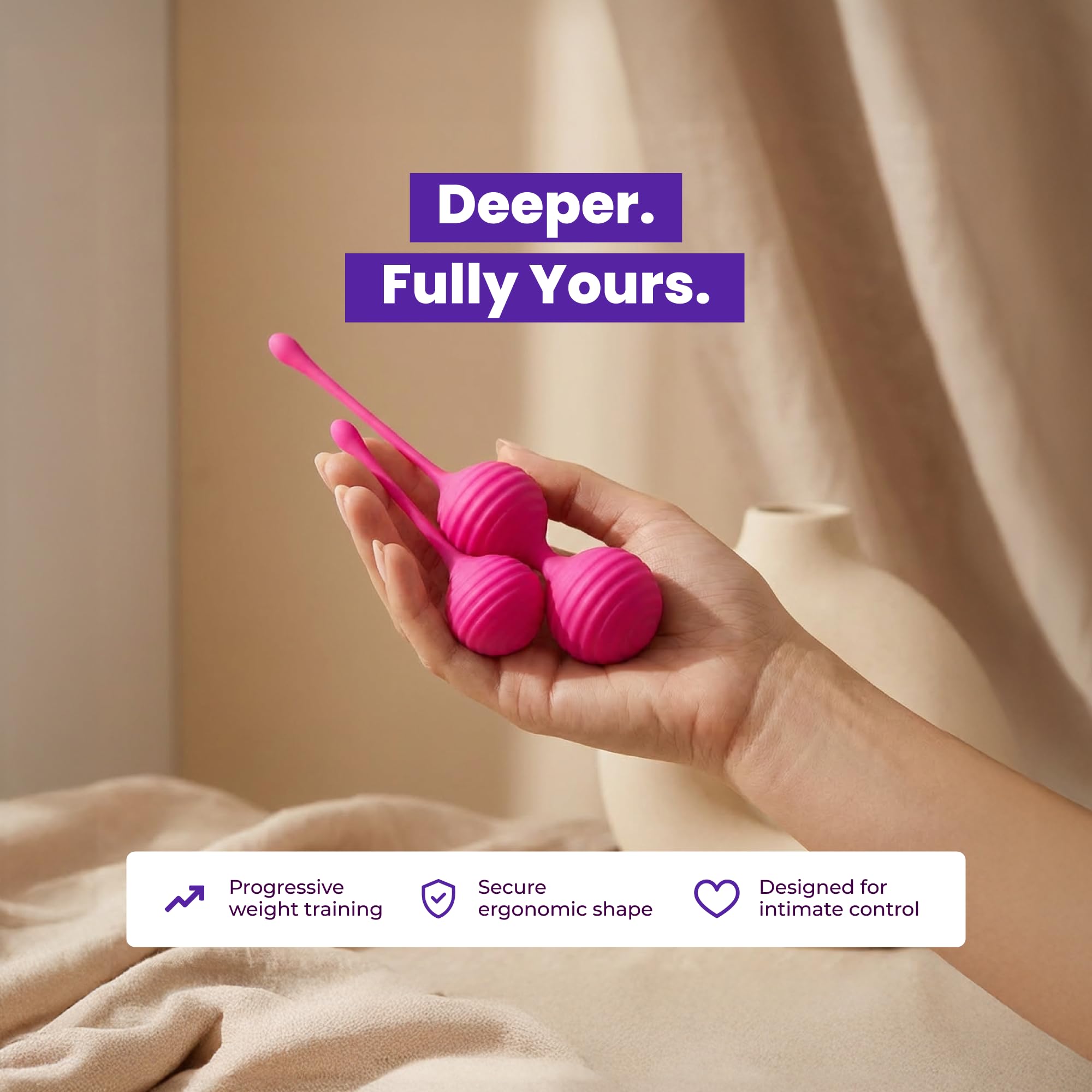 Sen Intimo Kegel Balls inner sphere adds weight for effective training.