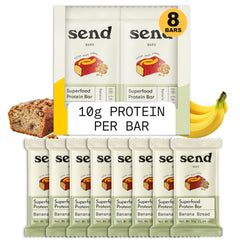 Send Bars Banana Bread Bar close-up highlighting real ingredients for a tasty snack