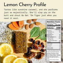 Send Bars Lemon Cherry greens packed bar shows on the go source of plant greens