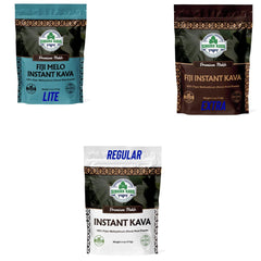 SENIOR KAVA 8 oz packaging for convenient island-inspired moments