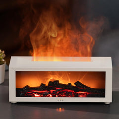 SENMUL Fireplace White Diffuser glows softly with a flame-like LED for cozy ambiance.