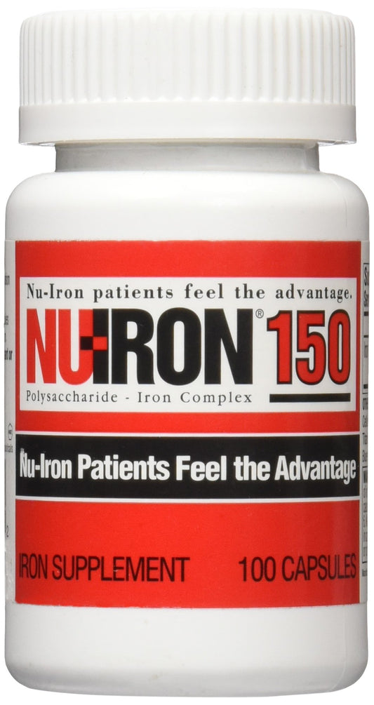 Senokot NU-IRON 150mg bottle side view for daily iron support.