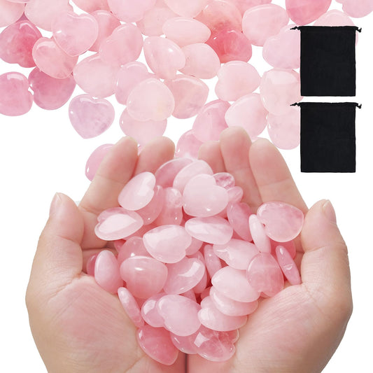 SENONAPO heart quartz stones bulk packaging for gifting and display.