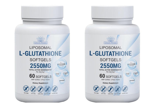 senseofeeling liposomal L-Glutathione softgels bottle shows high-potency antioxidant support for skin and vitality
