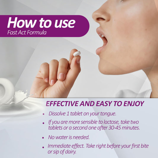 Strawberry flavored tablet dissolves quickly for fast relief without water