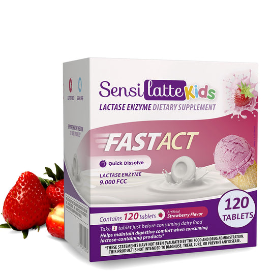 SensiLatte lactase enzyme tablets for on-the-go dairy enjoyment