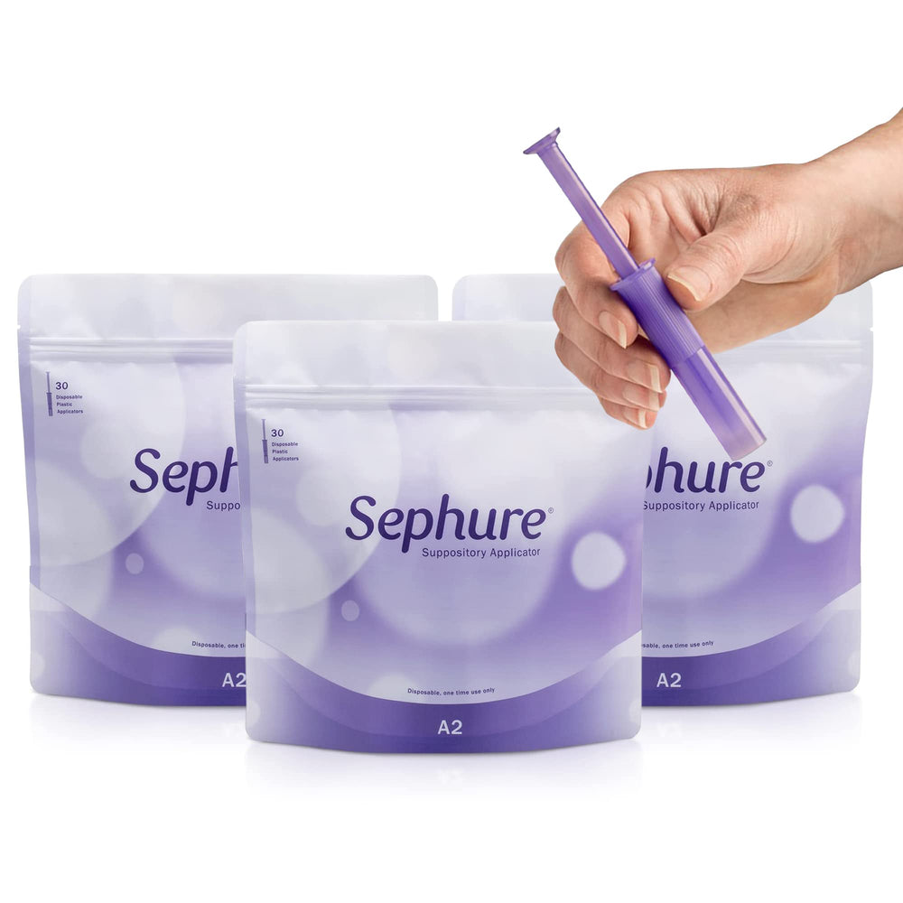 Sephure easy-to-use suppository applicator for women and men with ergonomic grip.