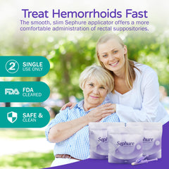 Hygienic, individually wrapped Sephure applicator ready for one-time use.
