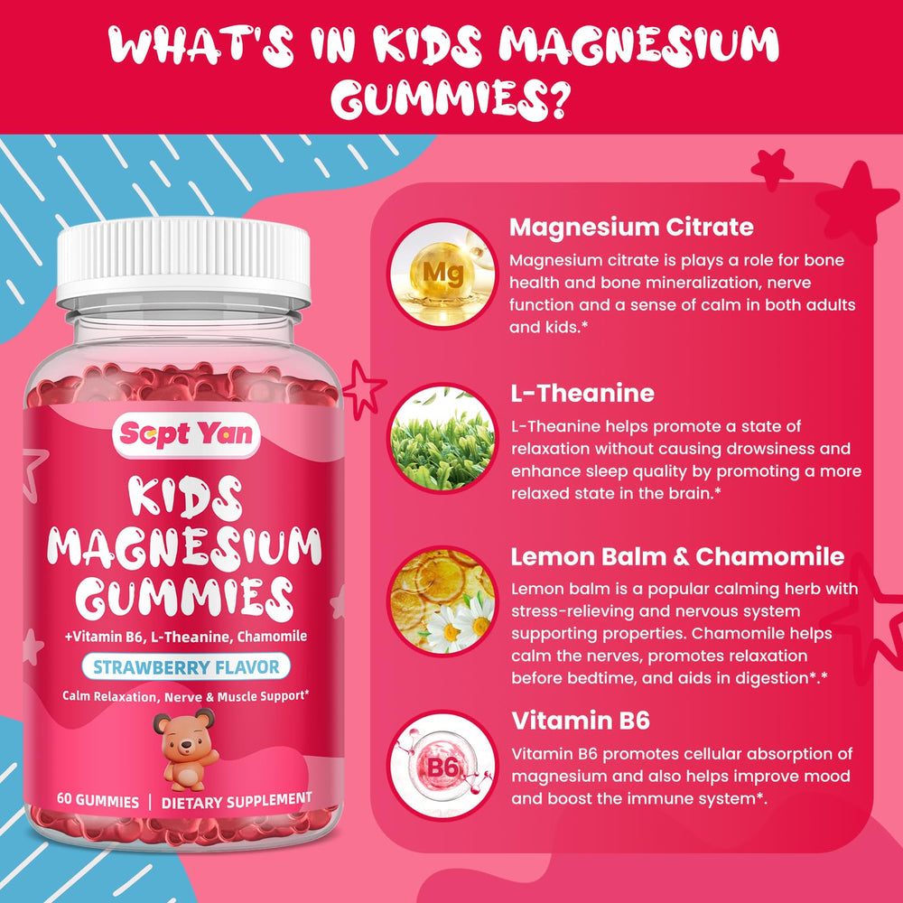 SEPT YAN bottle back label with magnesium citrate and vitamin B6 details