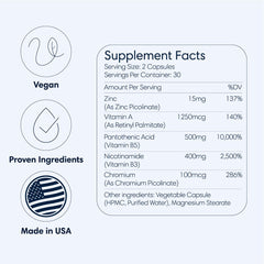 Seraph acne supplement capsules in bottle, ready for your daily routine.