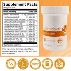 Serawise Kids Probiotic berry-flavored chewables close-up, tasty for regular dosing.
