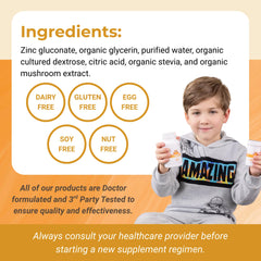 Serawise Organic Liquid Zinc dropper-dispense, ideal for flexible family dosing.