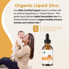 Serawise Organic Liquid Zinc for kids, easy, gentle dosing.