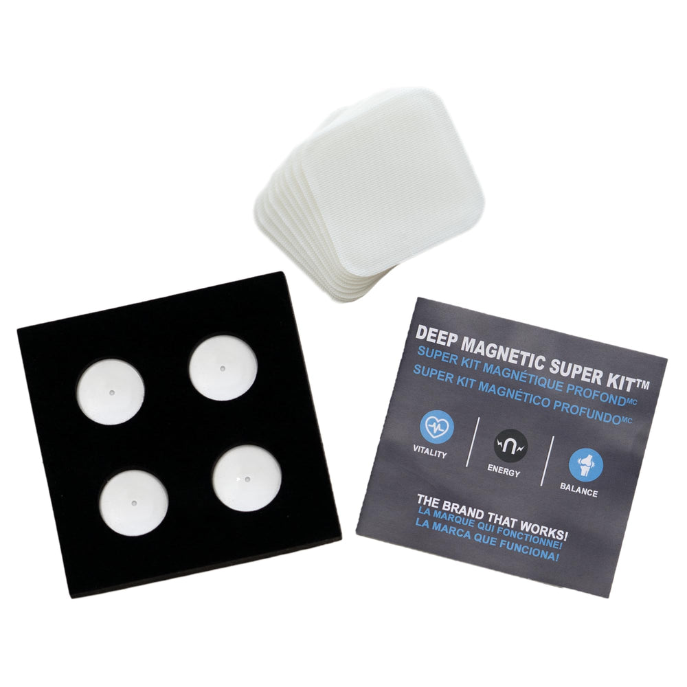 SERENITY2000 magnets placed on the skin with adhesive discs for secure wear
