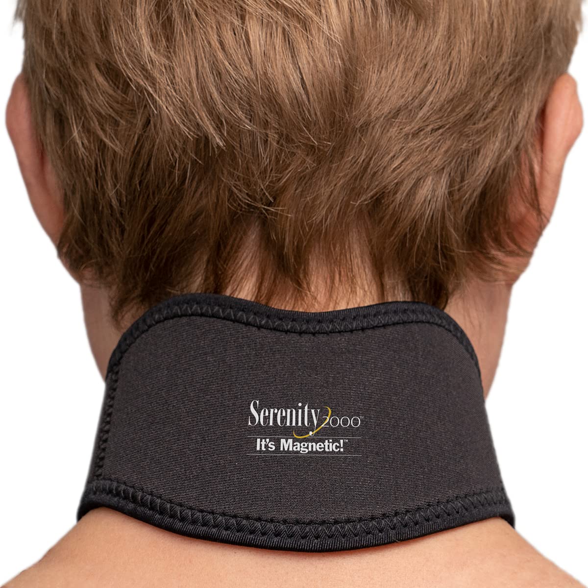 Serenity2000 neck wrap front view with contour design for comfortable neck support
