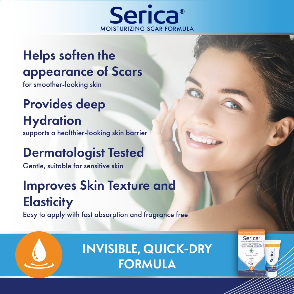 Serica Scar Gel clear texture applied on skin for even-looking results.