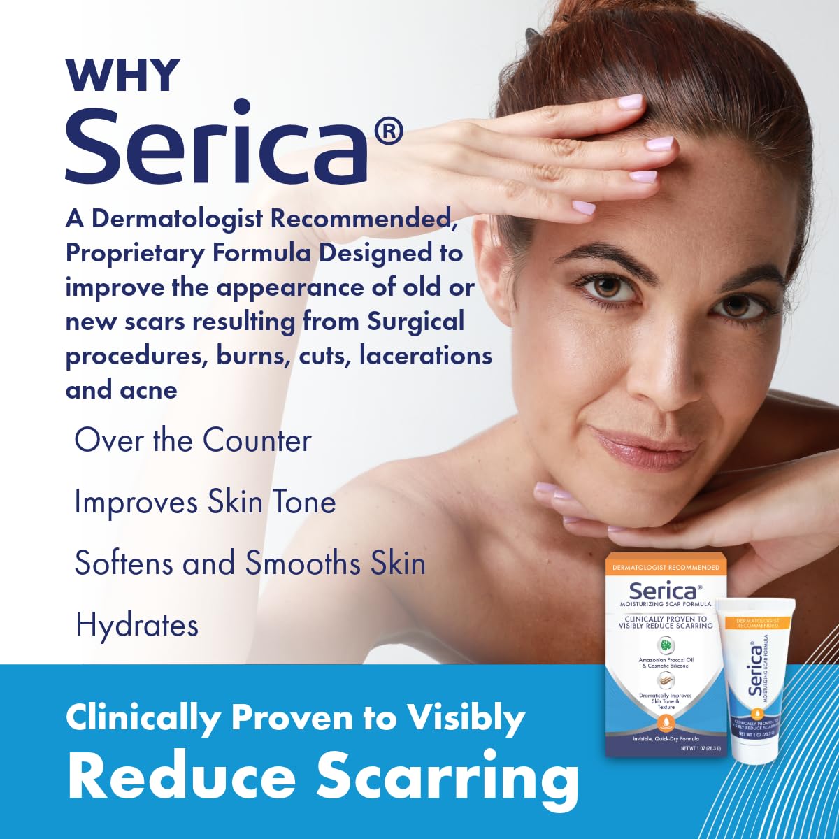 Serica Scar Gel quick-dry film reduces stickiness on skin.