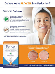 Serica Scar Gel silicone-glide enables smooth application across scar areas.