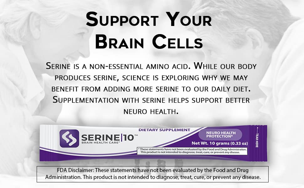 SERINE10 packet dissolving in water for quick, easy supplementation