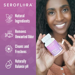 Seroflora boric acid capsules pack view suggesting convenient personal care routine.
