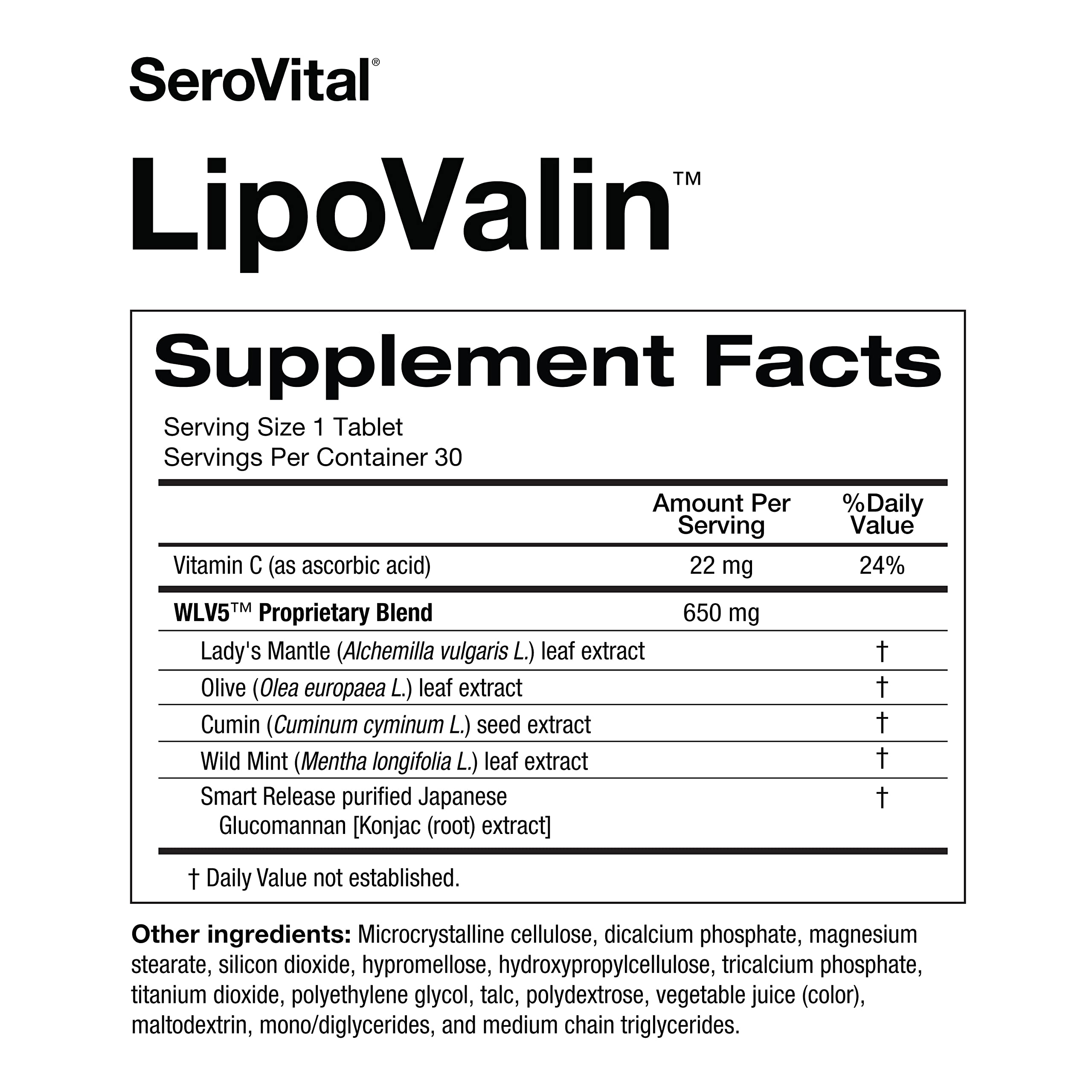 Serovital Lipovalin capsules on a scale, potential weight management support.