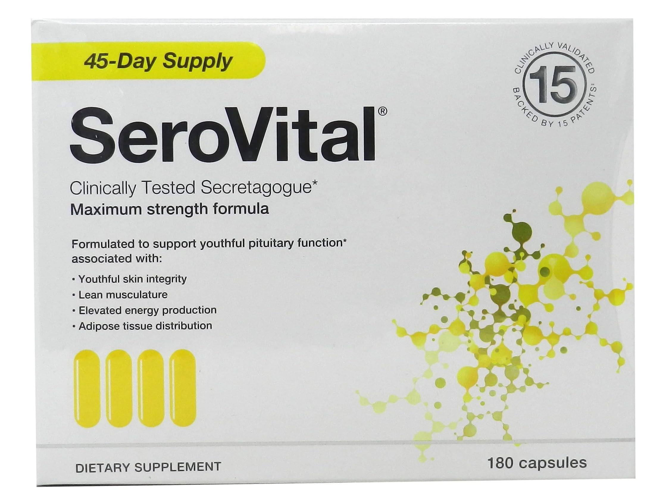 Serovital Renewal Complex capsules ready for daily HGH support and renewed vitality.