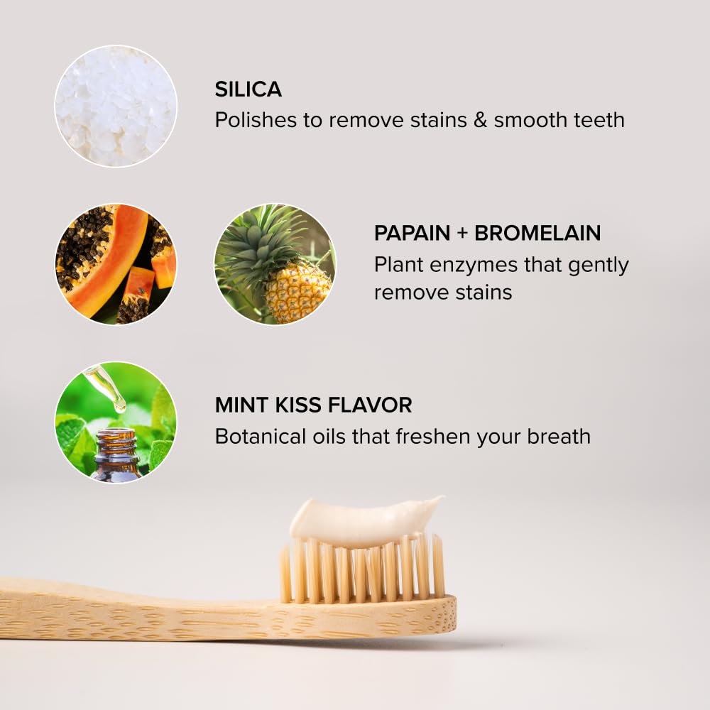 Serovital Smile mint kiss bottle label demonstrates minty flavor and refreshing breath after use.