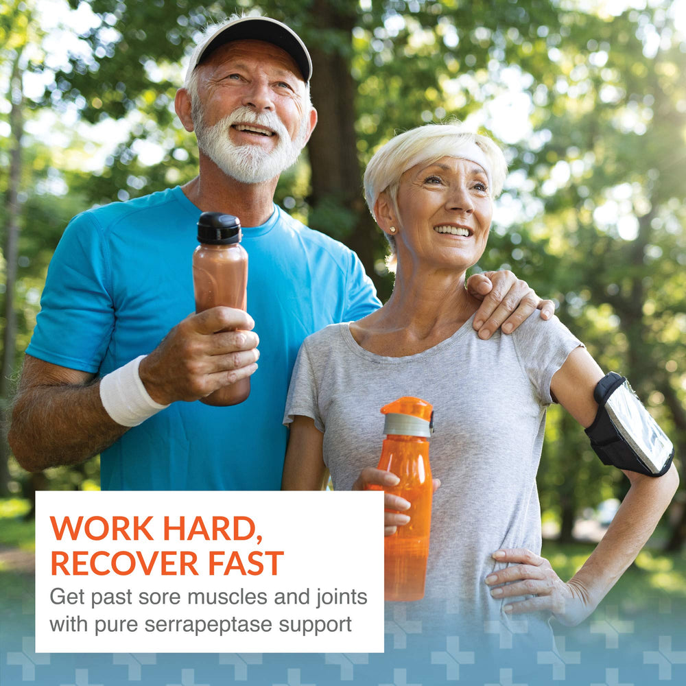 Serretia capsules close-up highlighting vegan enzyme formula.